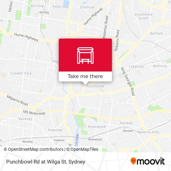 Punchbowl Rd at Wilga St map