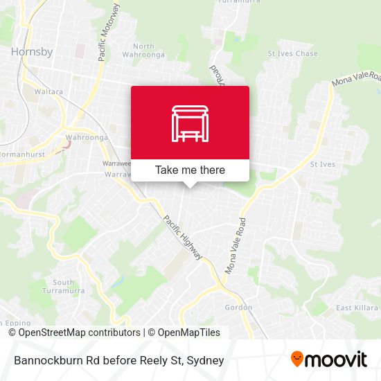 Bannockburn Rd before Reely St map