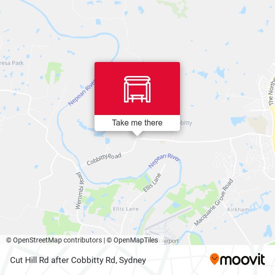 Cut Hill Rd after Cobbitty Rd map