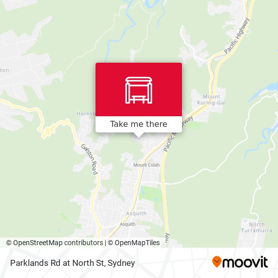 Parklands Rd at North St map