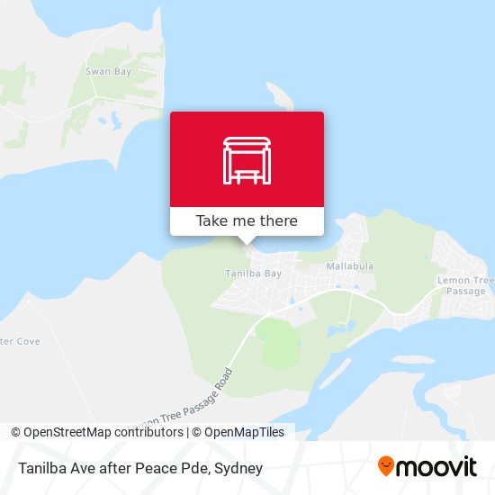 Tanilba Ave after Peace Pde map