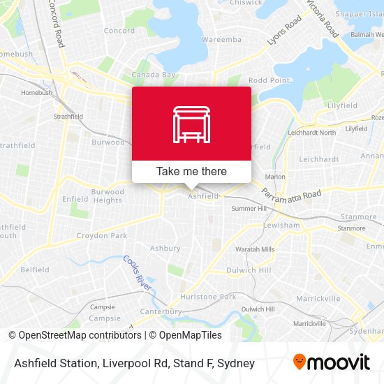 Ashfield Station, Liverpool Rd, Stand F map