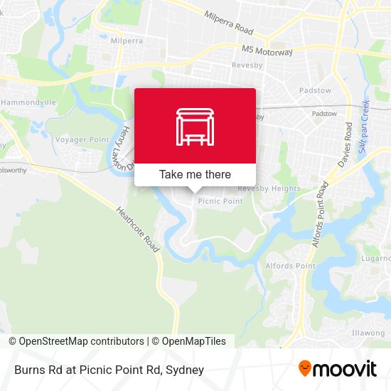 Burns Rd at Picnic Point Rd map