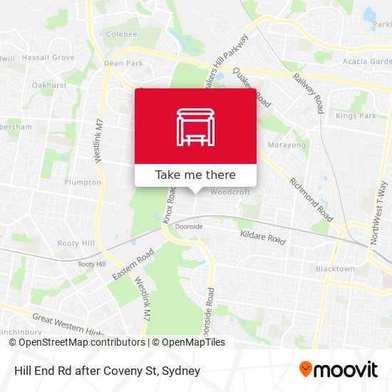 Hill End Rd after Coveny St map