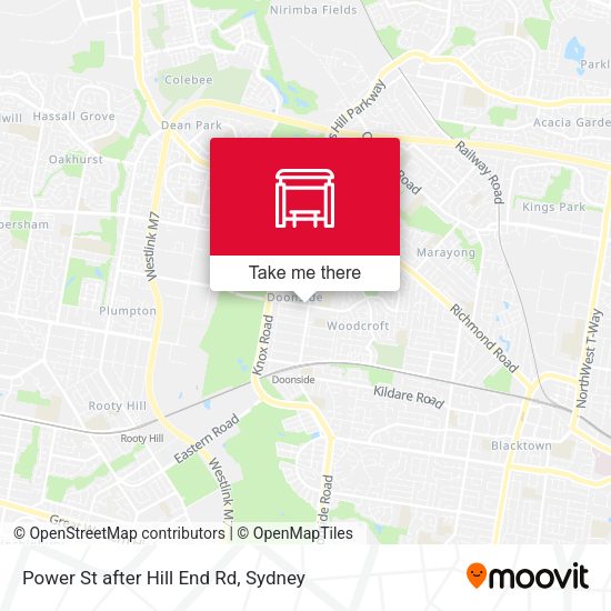 Power St after Hill End Rd map
