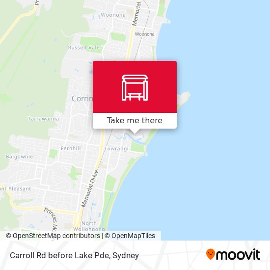 Carroll Rd before Lake Pde map