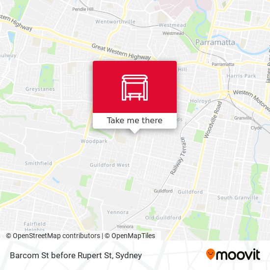 Barcom St before Rupert St map