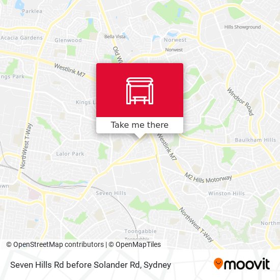 Seven Hills Rd before Solander Rd map