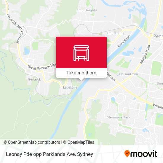 Leonay Pde opp Parklands Ave map