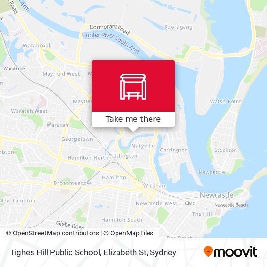 Mapa Tighes Hill Public School, Elizabeth St