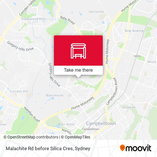 Malachite Rd before Silica Cres map