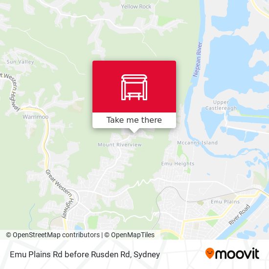 Emu Plains Rd before Rusden Rd map