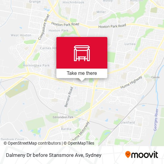Dalmeny Dr before Stansmore Ave map