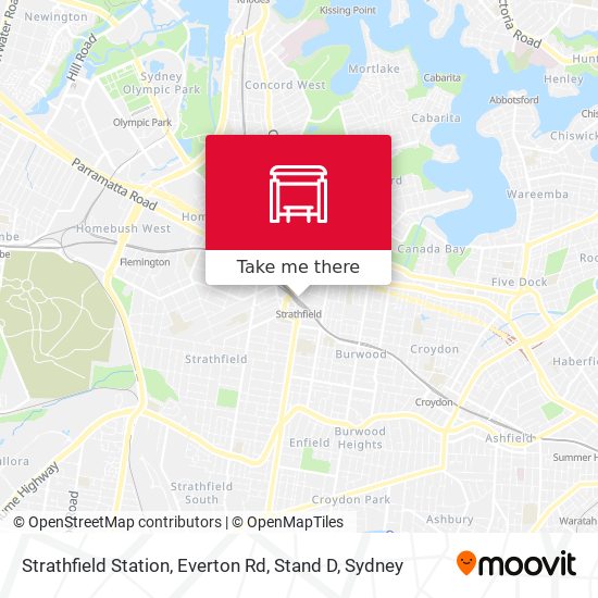 Mapa Strathfield Station, Everton Rd, Stand D