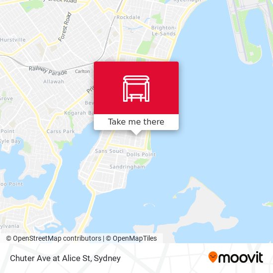 Chuter Ave at Alice St map