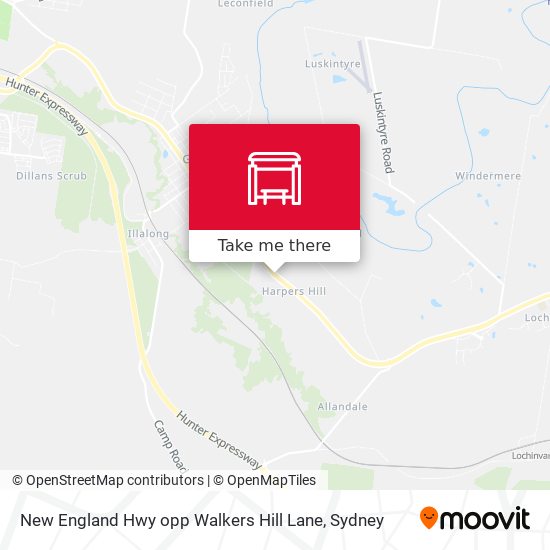 New England Hwy opp Walkers Hill Lane map