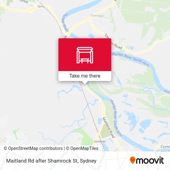Maitland Rd after Shamrock St map