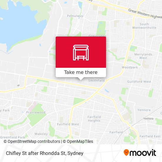 Chifley St after Rhondda St map