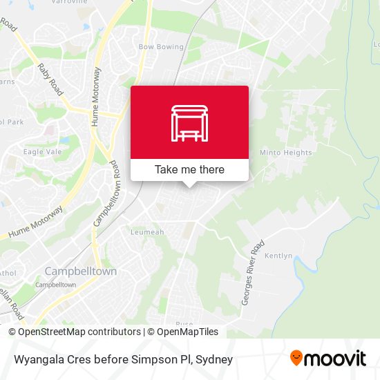 Mapa Wyangala Cres before Simpson Pl