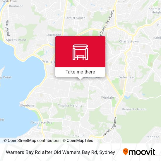 Warners Bay Rd after Old Warners Bay Rd map