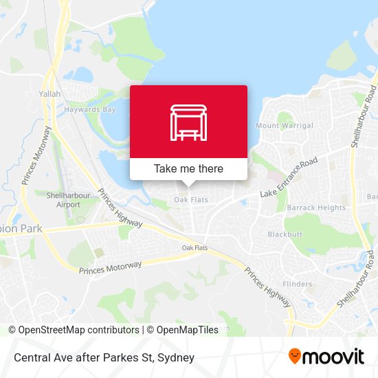 Central Ave after Parkes St map