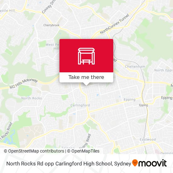 Mapa North Rocks Rd opp Carlingford High School