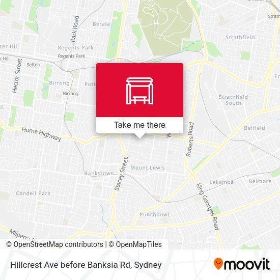Hillcrest Ave before Banksia Rd map