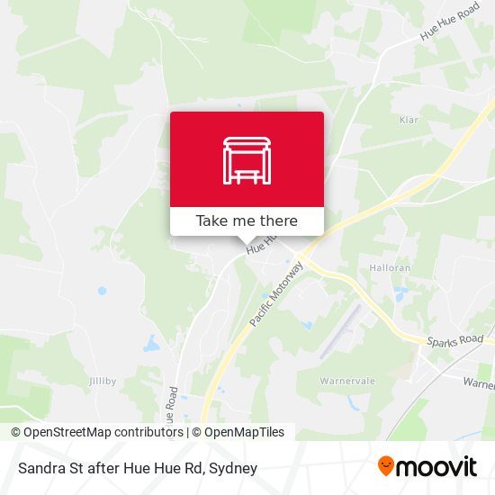 Sandra St after Hue Hue Rd map