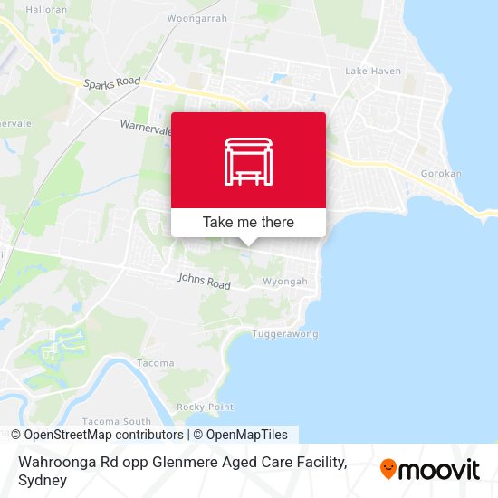 Wahroonga Rd opp Glenmere Aged Care Facility map