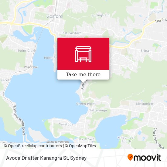 Avoca Dr after Kanangra St map