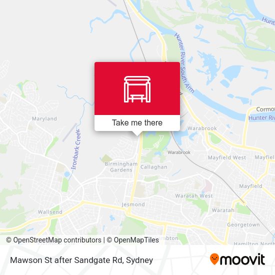 Mawson St after Sandgate Rd map