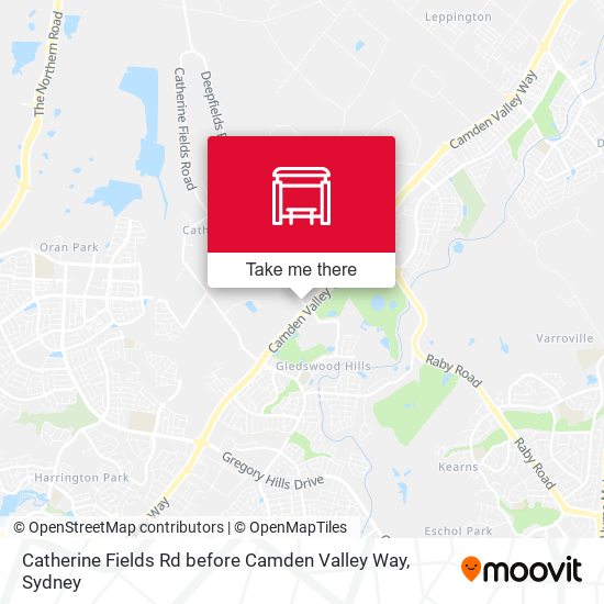 Catherine Fields Rd before Camden Valley Way map
