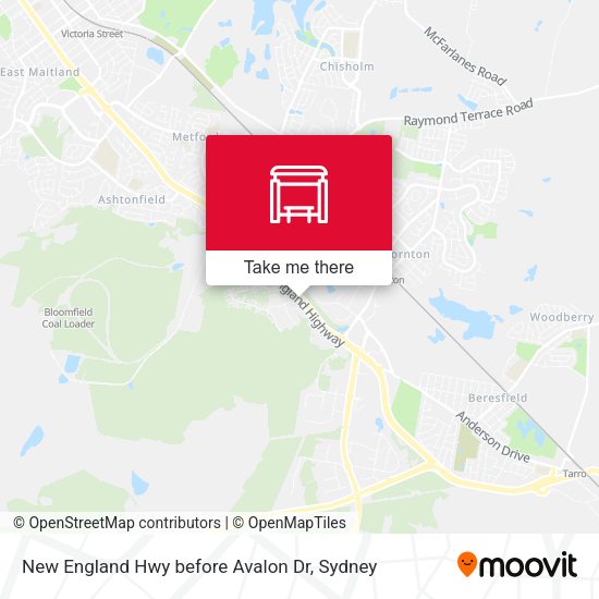 New England Hwy before Avalon Dr map