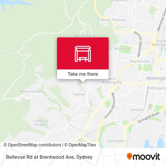 Bellevue Rd at Brentwood Ave map