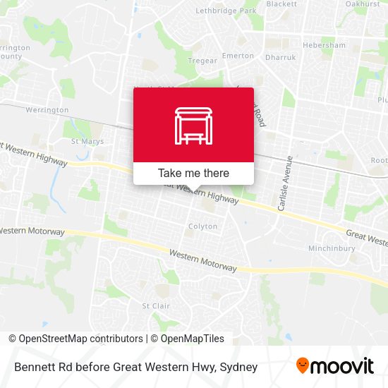 Bennett Rd before Great Western Hwy map