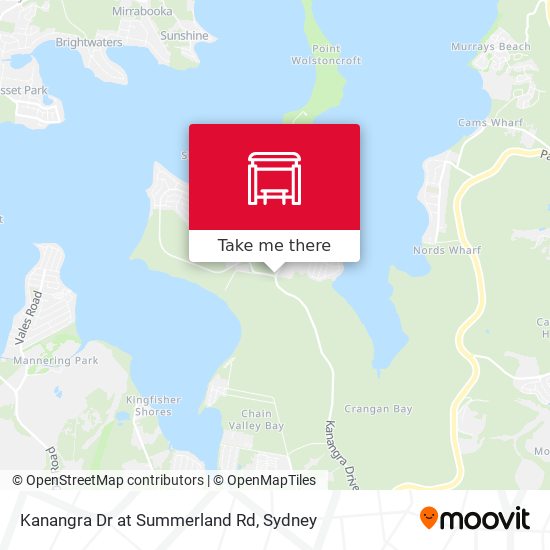 Kanangra Dr at Summerland Rd map