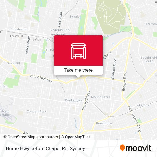 Hume Hwy before Chapel Rd map