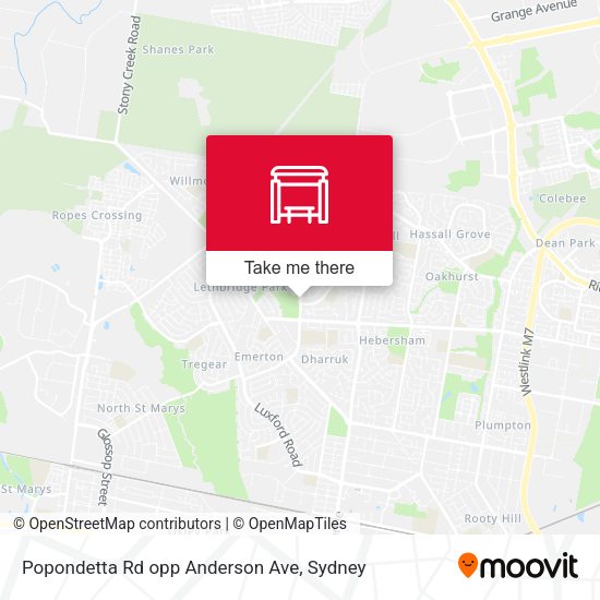 Popondetta Rd opp Anderson Ave map