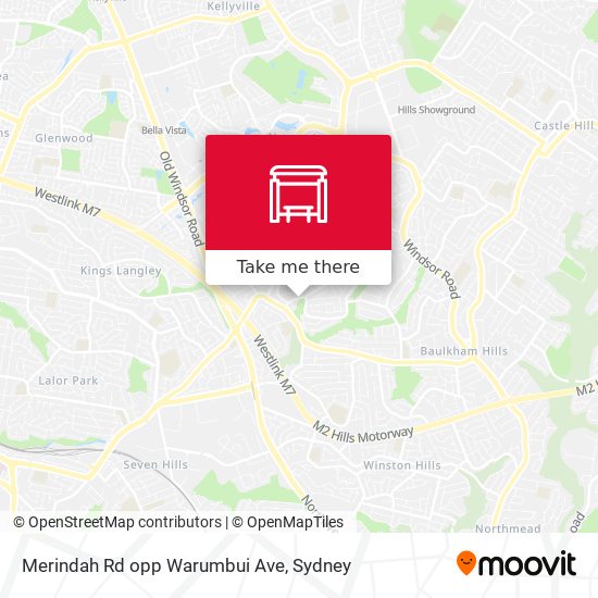Merindah Rd opp Warumbui Ave map