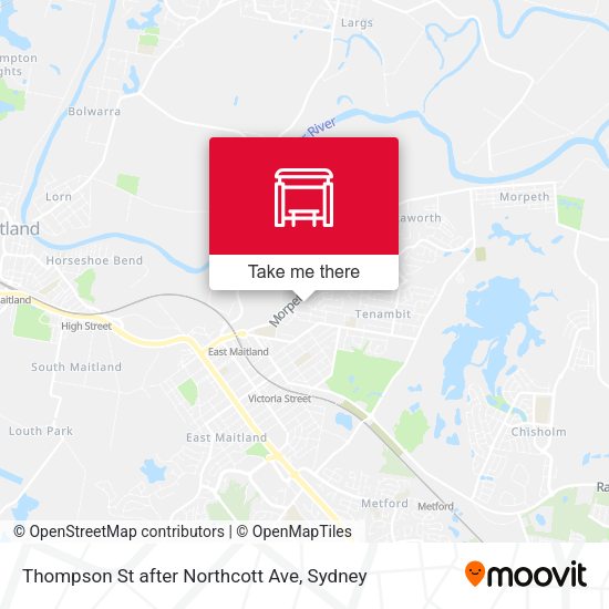 Thompson St after Northcott Ave map