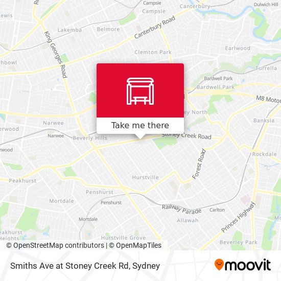 Smiths Ave at Stoney Creek Rd map