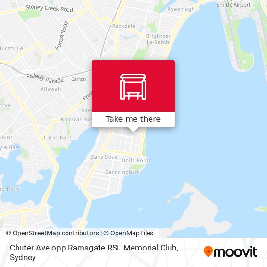 Chuter Ave opp Ramsgate RSL Memorial Club map