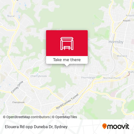 Elouera Rd opp Duneba Dr map
