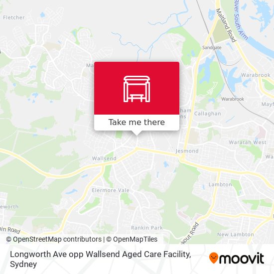 Mapa Longworth Ave opp Wallsend Aged Care Facility