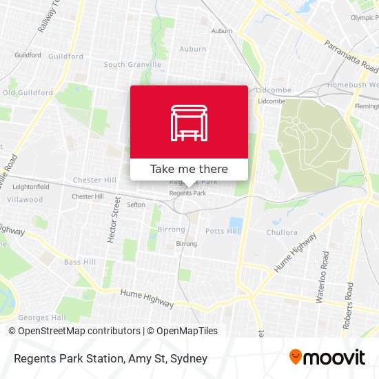 Regents Park Station, Amy St map