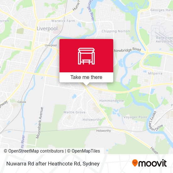 Nuwarra Rd after Heathcote Rd map