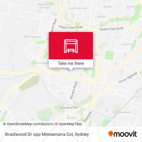 Braidwood Dr opp Minnamurra Cct map