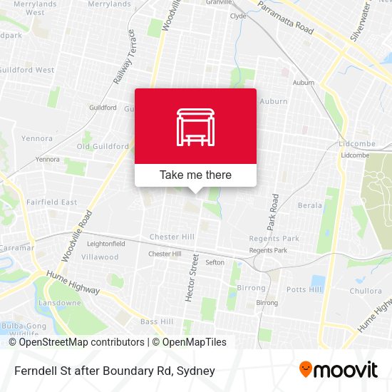 Ferndell St after Boundary Rd map