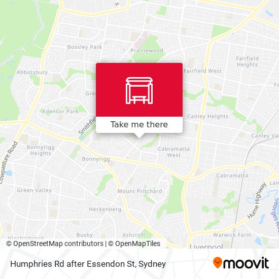 Humphries Rd after Essendon St map