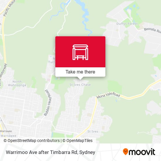 Warrimoo Ave after Timbarra Rd map